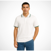 Tipping Polo Shirt – Contrasted Collar & Cuffs, Breathable Cotton Blend, Durable Flatlock Stitching, Button Closure, Colorfast Fabric, Custom Branding Available, Ideal for Golf & Casual